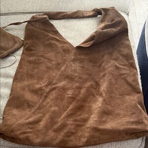 Source Unknown Brown Suede Shoulder Bag